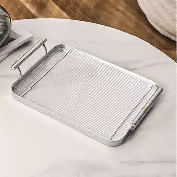 Сервировочные подносы Многоцелевые акриловые прямоугольные с ручками Посуда Органайзер для столешницы Argent