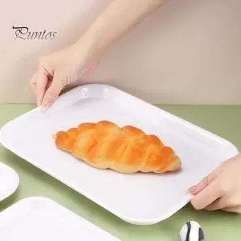 Сервировочный поднос Пластиковый прямоугольный штабелируемый кухонный поднос Многоразовый поднос для вечеринки для демонстрации еды Сервировка фруктов Печенье Десерты Закуски S