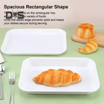 Сервировочный поднос Пластиковый прямоугольный штабелируемый кухонный поднос Многоразовый поднос для вечеринки для демонстрации еды Сервировка фруктов Печенье Десерты Закуски S