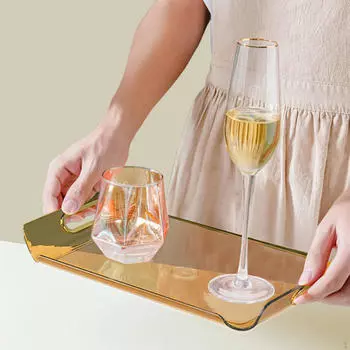 Сервировочный поднос с ручками, органайзер для хранения, подставка для туалетного столика для парфюмерии для журнального столика для гостей хаки