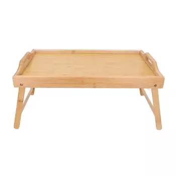 Сервировочный столик для ноутбука со складными ножками и ручкой из бамбука, устойчивый к опрокидыванию, многофункциональный столик для закусок