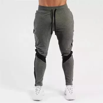Серые 2025 Новые мужские повседневные брюки осень-зима Спортивные брюки Мужские брюки Брюки для бега Длинные брюки S чёрный