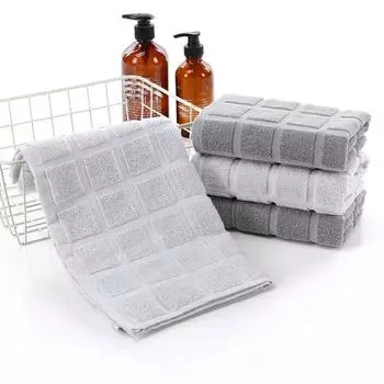 Серые геометрические полотенца Хлопковое плотное полотенце для лица Домашнее спа Плавание Пляж для взрослых Детей Йога Спорт Toalha Салфетка Toalla для лица 35x75cm