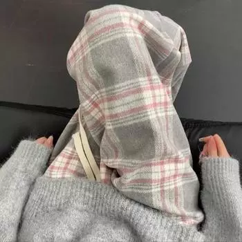 Серые клетчатые брюки с высокой талией и заниженной талией, повседневные прямые шерстяные широкие брюки в стиле ретро S серый