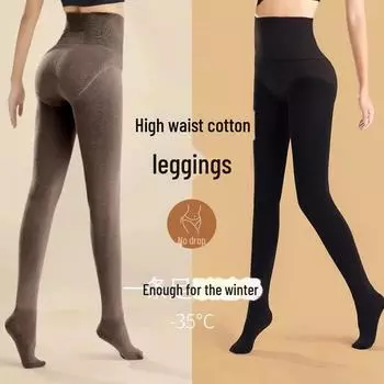 Серые колготки Fishbone с высокой талией: Утолщенные, бархатистые, нескользящие колготки для женщин — сохранят ноги в тепле осенью и зимой. Even the feet, 230g lint-free коричневый