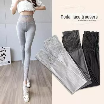 Серые леггинсы с высокой талией для женщин - эластичные, дышащие, идеально подходят для ношения на открытом воздухе весной и осенью