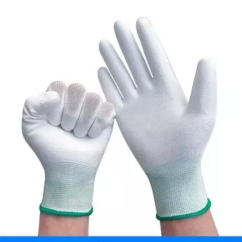 Серые Нескользящие Прочные Перчатки с Удобной Вязаной Манжетой для Садоводства, Строительства, Деревообработки и Авторемонта S 1 pair белый