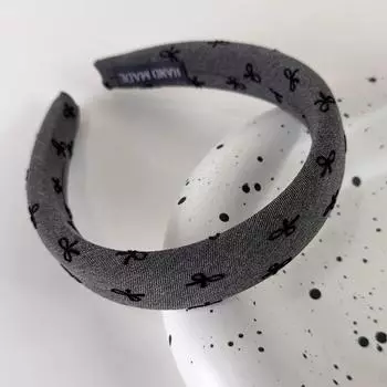Серые Повязки на Голову Ретро Вязаный Бант Широкая Повязка для Волос для Женщины Девушки Элегантный Обруч для Волос Дама Зимняя Мода Аксессуары для Волос Новинка