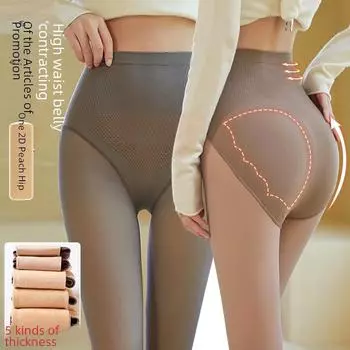 Серые прозрачные колготки с высокой талией - женские бархатные леггинсы и черные чулки на осень/зиму With feet, 100g without velvet прозрачный/кофейный