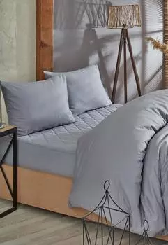 Серые стеганые наматрасники, комплект матрасов и пододеяльников, 100% хлопок, 8 размеров