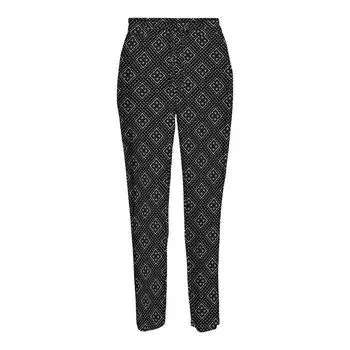 Серые струящиеся брюки с кулиской и принтами Женский VERO MODA XS чёрный