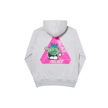 Серые топы унисекс с капюшоном Palace Tri-Smiler P18HD055 L