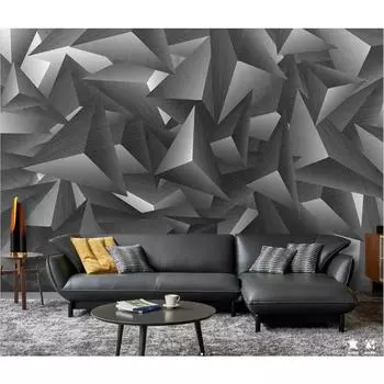 Серые Треугольные Настенные Обои Гостиная Спальня 3D Обои Фон Украшения Дома 200 cm(W) x 140 cm(H)