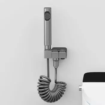 Серый Черный Белый Биде Душевой кран Твердый латунный биде кран Мусульманский Ducha Higienica Смеситель для горячей и холодной воды Смесители для туалета белый