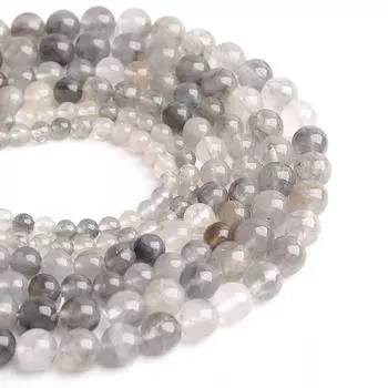 Серый демонический кварц 4, 6, 8, 10, 12 мм, каменные бусины, круглые бусины-разделители, ювелирные изделия, бусины «сделай сам», для изготовления ювелирных изделий, браслет, ожерелье Dia 4mm