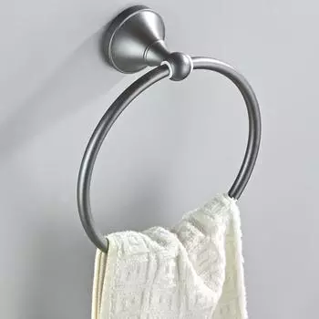 Серый держатель для полотенец, настенный, аксессуары для ванной комнаты, античная бронза, круглый, подвесной, хромированный, кольцо для вешалки для полотенец, золото светло-серый