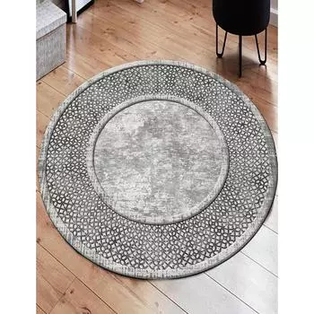 Серый ковер с этническим рисунком в круглую точку для гостиной, ванной комнаты, кухонный ковер для прихожей, коврик для пола, моющийся 100x100 см