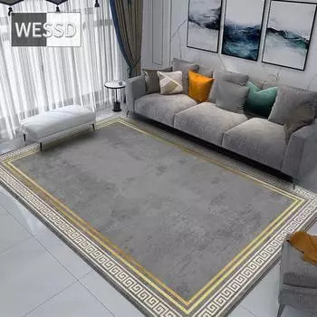 Серый ковер с геометрическим рисунком в стиле ретро в гостиной, винтажный ковер, коврик для ванной комнаты, впитывающий коврик для коридора, длинный кухонный ковер 40x60cm 1pcs