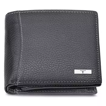 Серый кожаный мужской кошелек Oliver