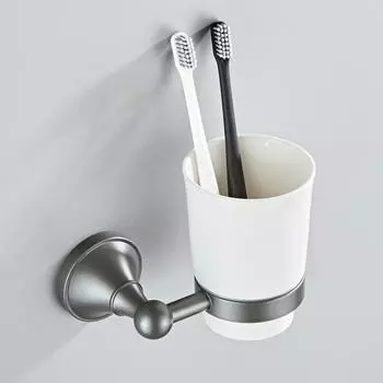 серый Простой ретро держатель для зубной щетки латунный антикварный настенный антикварный керамический стаканчик для ванной комнаты подвесной стаканчик для ополаскивателя для полости рта зубная щетка темно серый