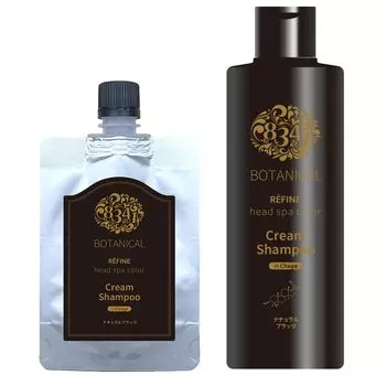 серый Refine Head Spa Color Cream Shampoo 220 мл 80 мл Set Whole Dye Ladies [Для волос] + (натуральный черный)