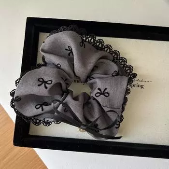 Серый серый бант квадратный круг толстый кишечник волос круг голова цветок высококачественный хвост таблетка голова кольцо украшение для волос женщины