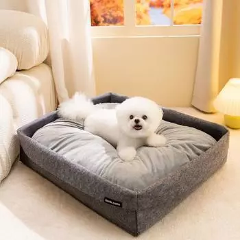 Серый складной коврик для собачьего домика Lucky Felt Square Nest для маленьких и больших собак, теплый и мягкий на осень и зиму S45*35cm