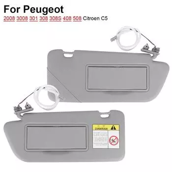 Серый солнцезащитный козырек для Peugeot 2008 3008 301 308 308S 408 508 Citroen C5 солнцезащитный козырек автомобильные аксессуары right side