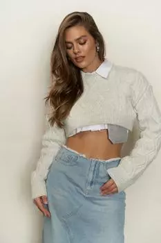 Серый укороченный свитер Mohan