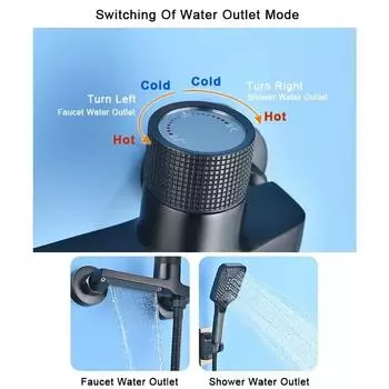 Серый водопадный смеситель для ванны с ручным душем, латунный хромированный настенный смеситель для душа в ванной комнате, полный набор душевой системы