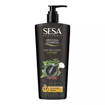 Sesa Ayurvedic Medicinal Shampoo - Контроль выпадения волос за 15 дней - Брингарадж и 16 трав - БЕЗ парабенов - 500 мл