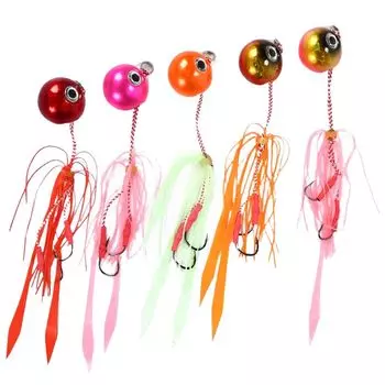 SESHIS Рыбалка Тайраба Плавающий Тип с Отражателями и Светящийся для Красного Моря и Камбалы Набор из 5 Приманок, Светящийся, Лещ, Луфарь, Рыбалка, Кудрявый,