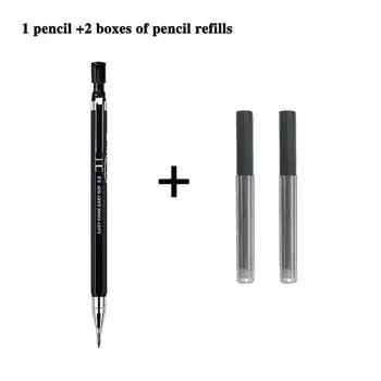 Set 2.0 Mm Mechanical Pencil Set 2b Automatic Pencil With Black Lead Core Refill For Drawing, Writing, Handicraft, Art Sketch