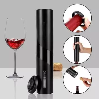 Set Automatic Corkscrew Jar Opener Electric Wine Bottle Opener for Red Wine Foil Cutter Can Opener Kitchen Tool чёрный