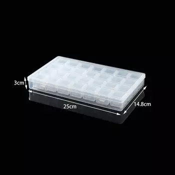 Set Box (1 + 28) Transparent Plastic Box Can Be Split Independent Grid Parts Box Loose Beads Letter Beads Classification Portable Box 25*14.8*3CM