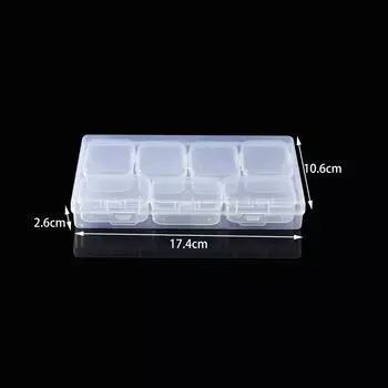 Set Box (1 + 7) Independent Grid Jewelry Box Bright Diamond Diy Manual Flip Finishing Box Desktop Transparent Pp Storage Box 17.4*10.6*2.6CM