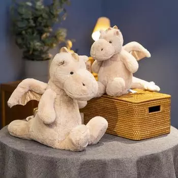 Сет Дуду Сидящая Маленькая Летающая Кукла Дракона Милая Кукла Динозавр Мягкая Игрушка Подушка Украшение-Талисман Года Дракона 30cm 0.28kg