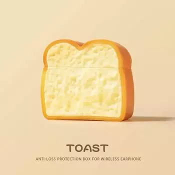 Set Fancy Airpods4 Noise Reduction Four Generation Pro Second Generation Bluetooth Toast Bread Three Generation Airpod4 Generation Earphone Case AirPods1/2 generation Toast bread (send hook)