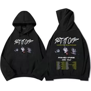 Set It Off: The Self Titled Tour Hoodies Fashion Rock Band Grunge Sweatshirt Unisex Streetwear Men Sudaderas Print Tops S
