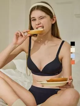 [SET] Комплект бюстгальтера-трусиков Tension No-Wire 4 цвета Light Blue:75B.90