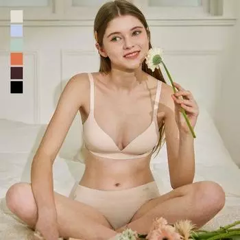 [SET] Комплект бюстгальтера-трусиков Tension No-Wire 4 цвета Cream:80A.95