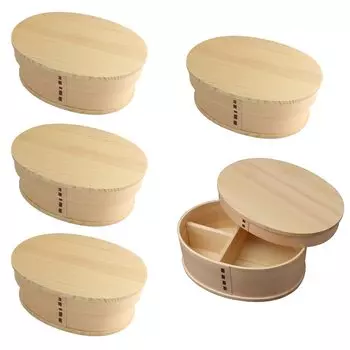 Set NEW Wappa Bento 18 x x Current Model J-kitchens 5-Piece Single-Tier Boxes, Natural, 13.5 6.8 cm,