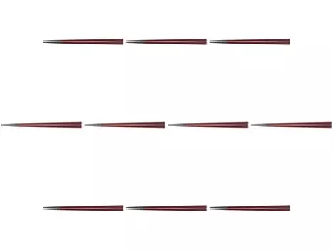 Set of 10 21cm Beveled Teak x x Wooden Chopsticks by Setomonohonpo Chopsticks, (Two Coats) [21 0.9 0.9cm]