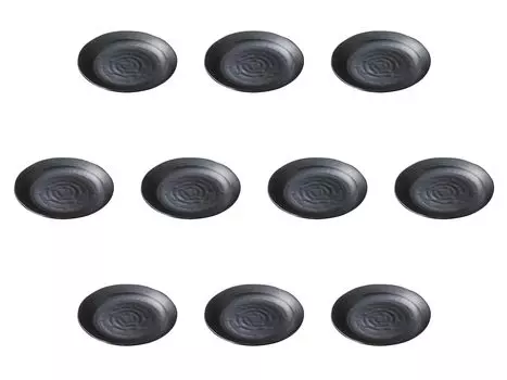 Set of 10 Black Matte Plates x Medium Plates Setomonohonpo 7.0 [24.2 2.1 cm]