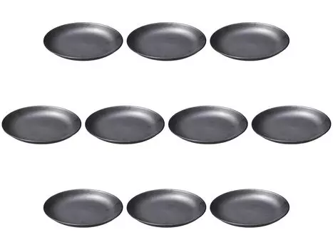 Set of 10 Black Sea Plates x Chinese Round Plates Setomonohonpo 5.0 [16.6 2.6 cm]