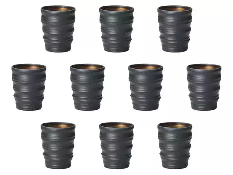 Set of 10 Cups x Shochu Cups by Setomonohonpo Gold-Infused [9 11.2cm (390cc)]