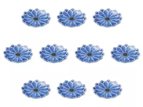 Set of 10 Daisy Small Plates Purple x Small Plates Setomonohonpo [11.5 1.7 cm]