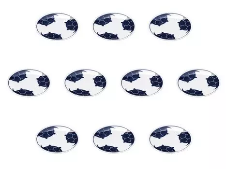 Set of 10 Engimon Turtle Small Plates x Side Plates Setomonohonpo [12.2 1.5 cm]