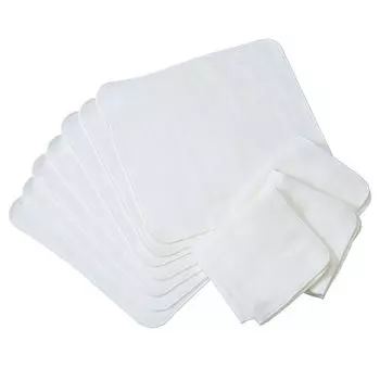 Set of 10 Gauze Made in Senshu Towel 23 x Handkerchiefs, Single-Sided, Japan, (Approx. 23cm), Off-White