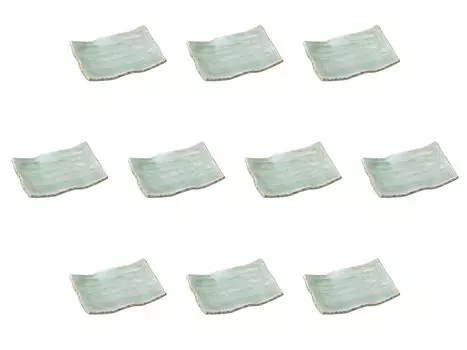 Set of 10 Hakuun plates x x Pottery plates Setomonohonpo 6.0 four-legged [17.1 12.2 2.9 cm]